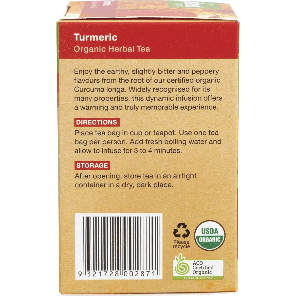 PLANET ORGANIC Herbal Tea Bags Turmeric 25 PLANET ORGANIC