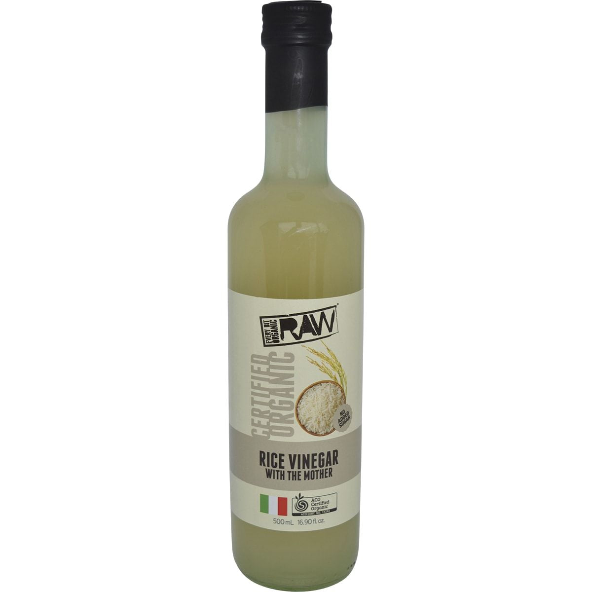 EVERY BIT ORGANIC RAW Rice Wine Vinegar With The Mother 500ml 6PK EVERY BIT