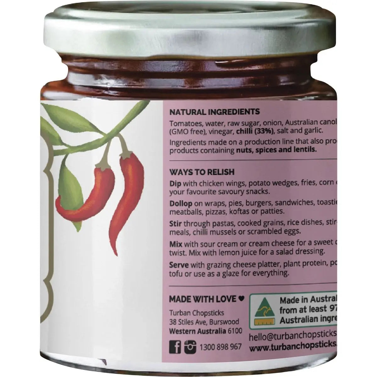 TURBAN CHOPSTICKS Jam Chilli 190g TURBAN CHOPSTICKS