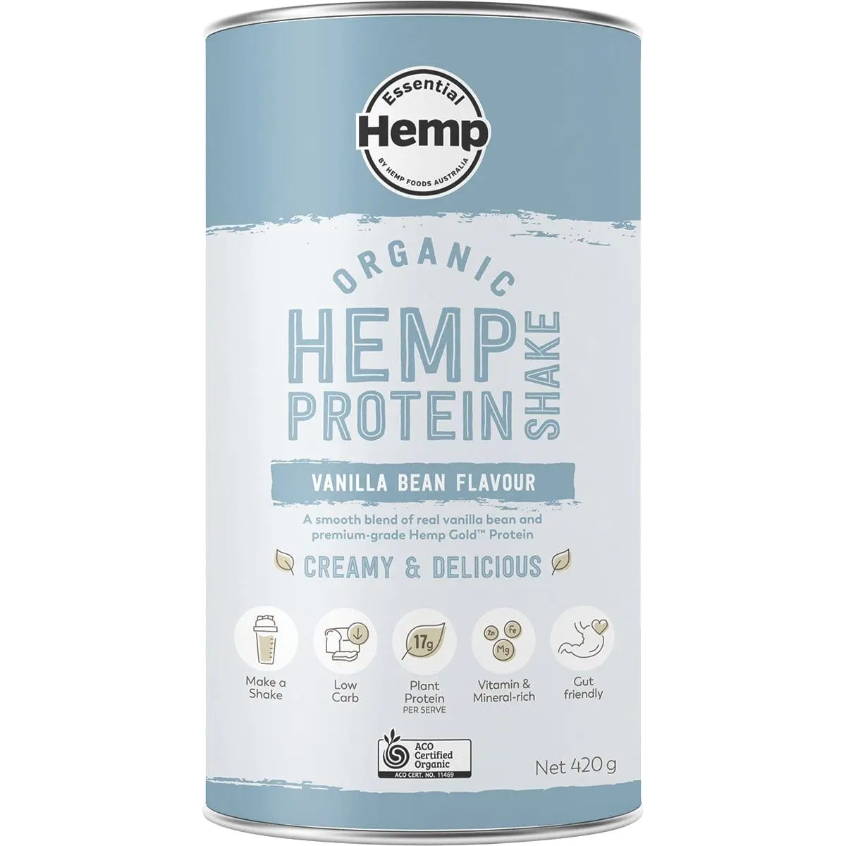 ESSENTIAL HEMP Organic Hemp Protein Vanilla 420g ESSENTIAL HEMP