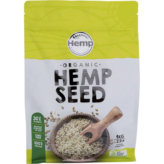 ESSENTIAL HEMP Organic Hemp Seeds Hulled 1kg ESSENTIAL HEMP