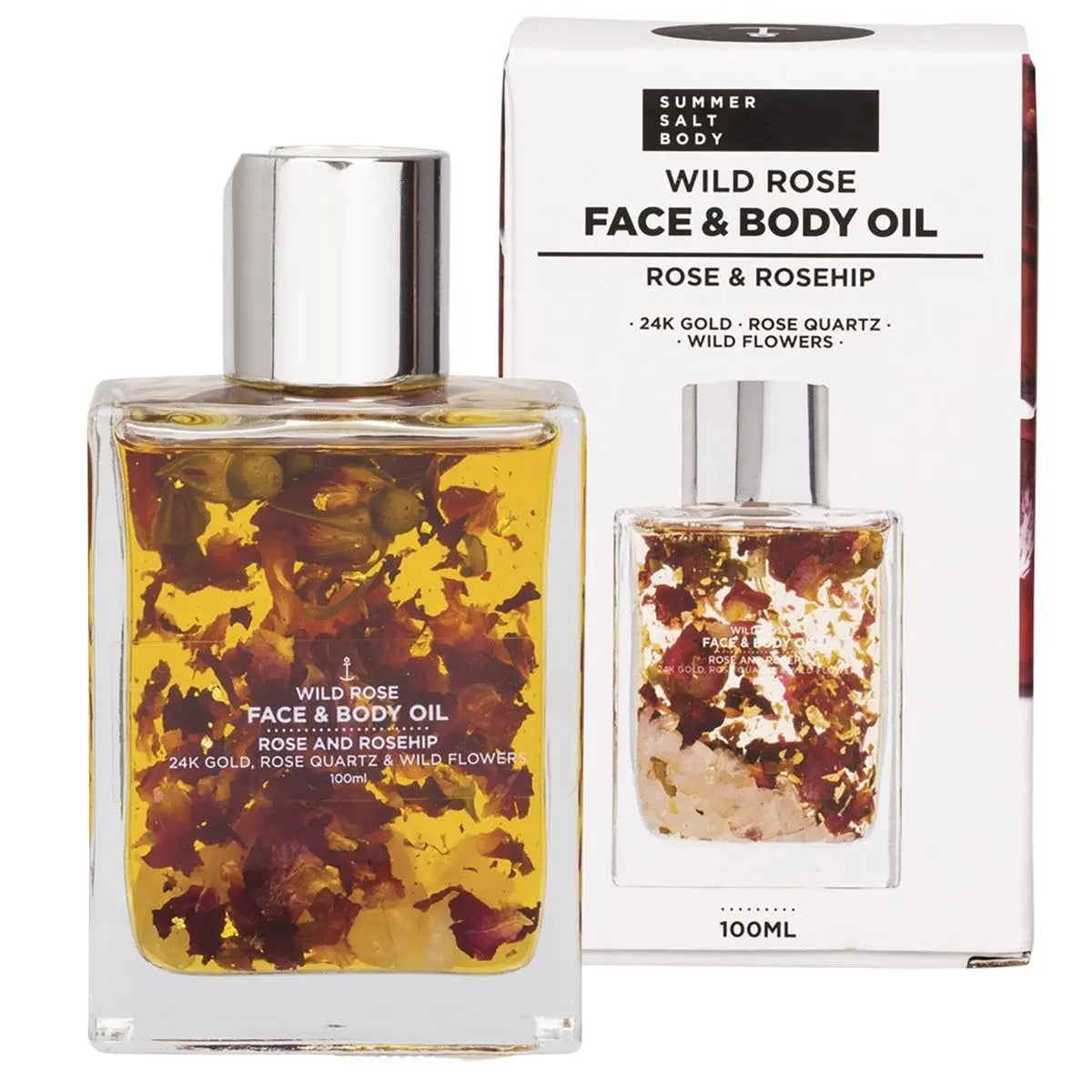 SUMMER SALT BODY Face & Body Oil With 24K Gold Wild Rose - Rose Quartz 100ml SUMMER SALT BODY