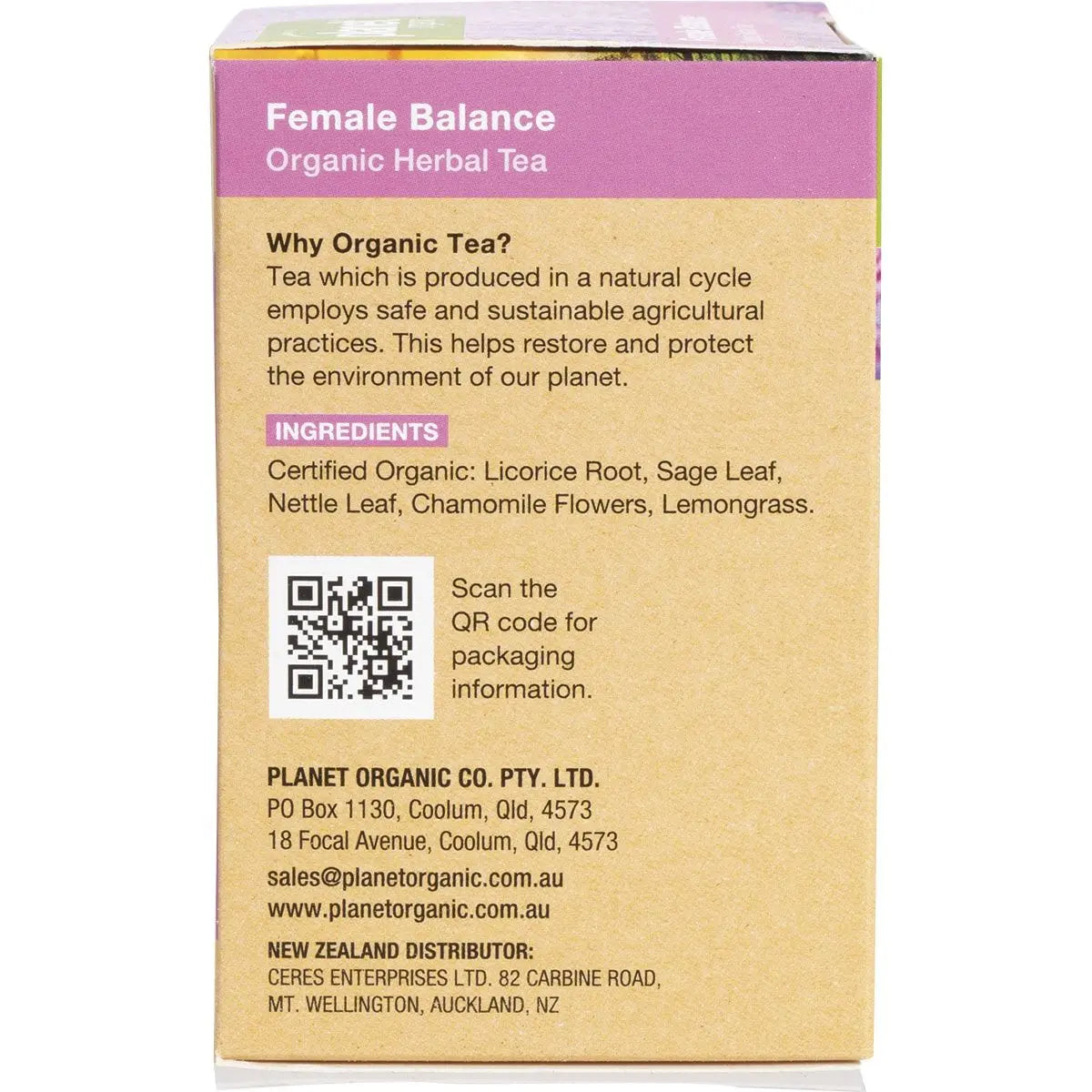PLANET ORGANIC Herbal Tea Bags Female Balance 25 PLANET ORGANIC