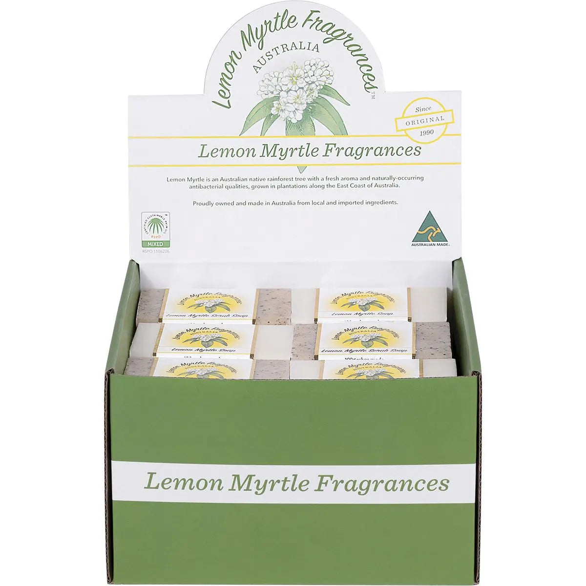Lemon Myrtle Fragrances Soap Mixed - Plain & Exfoliant 24x100g LEMON MYRTLE