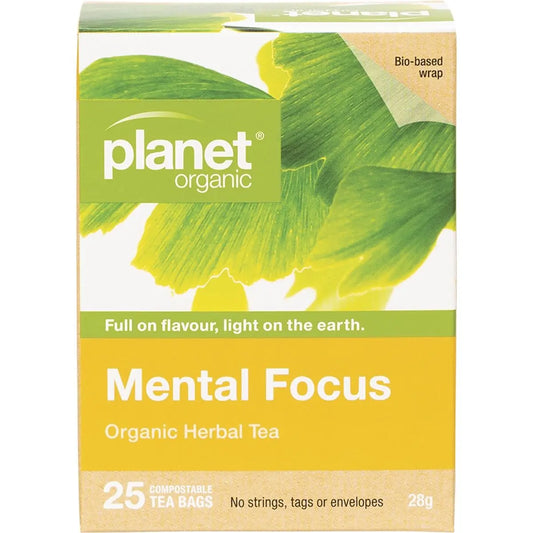 PLANET ORGANIC Herbal Tea Bags Mental Focus 25 PLANET ORGANIC