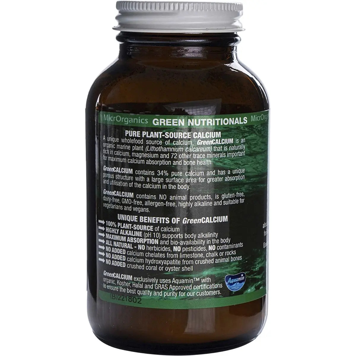 Green Nutritionals Green Calcium Powder (950mg) 100g GREEN NUTRITIONALS