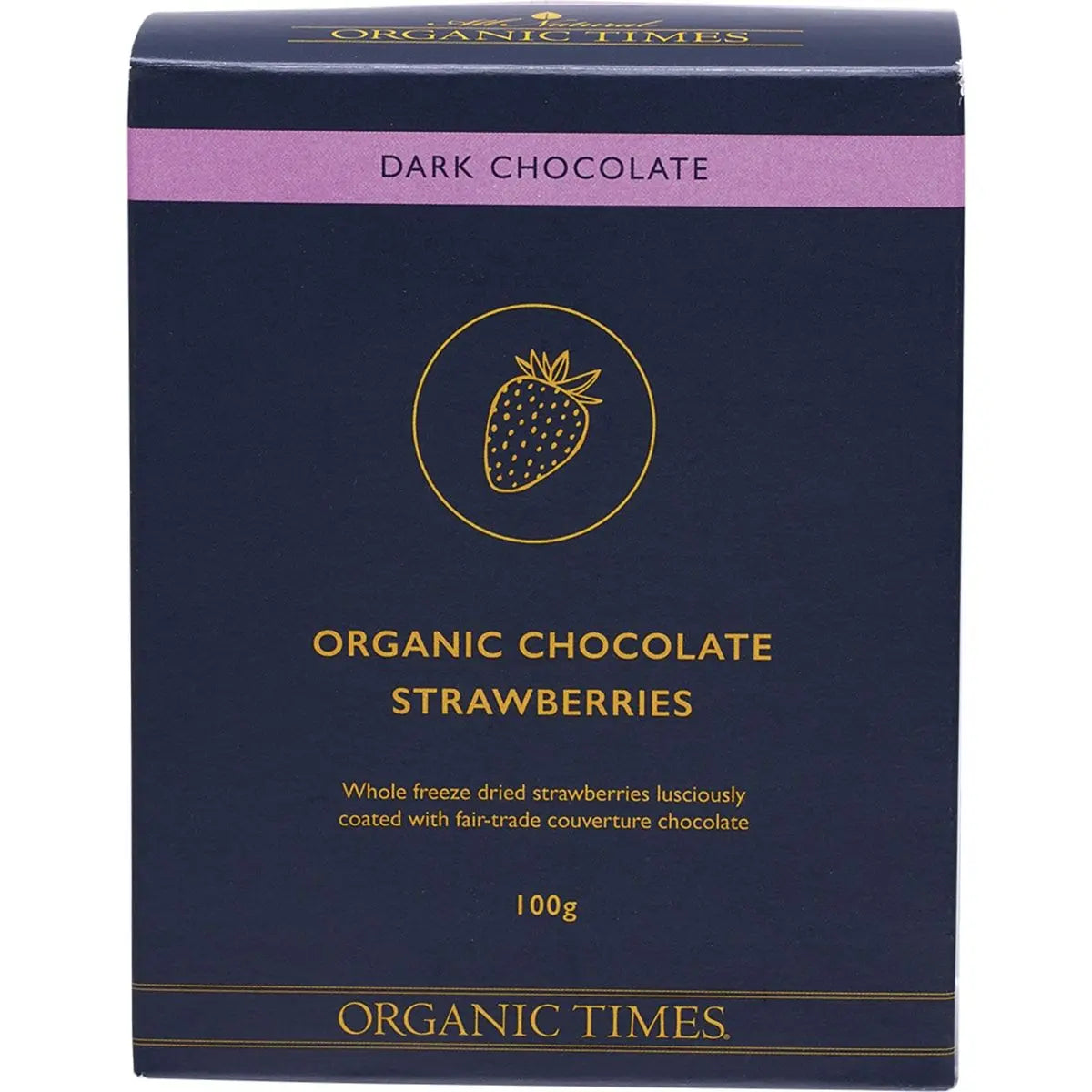 Organic Times Dark Chocolate Strawberries 100g ORGANIC TIMES