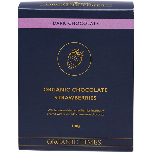 Organic Times Dark Chocolate Strawberries 100g ORGANIC TIMES