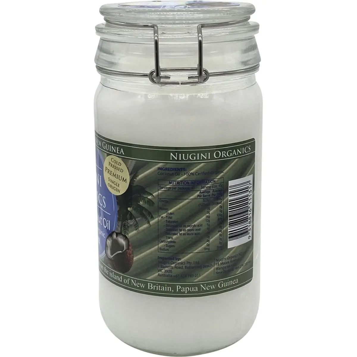 NIUGINI ORGANICS Virgin Coconut Oil 100% Pure 1L NIUGINI