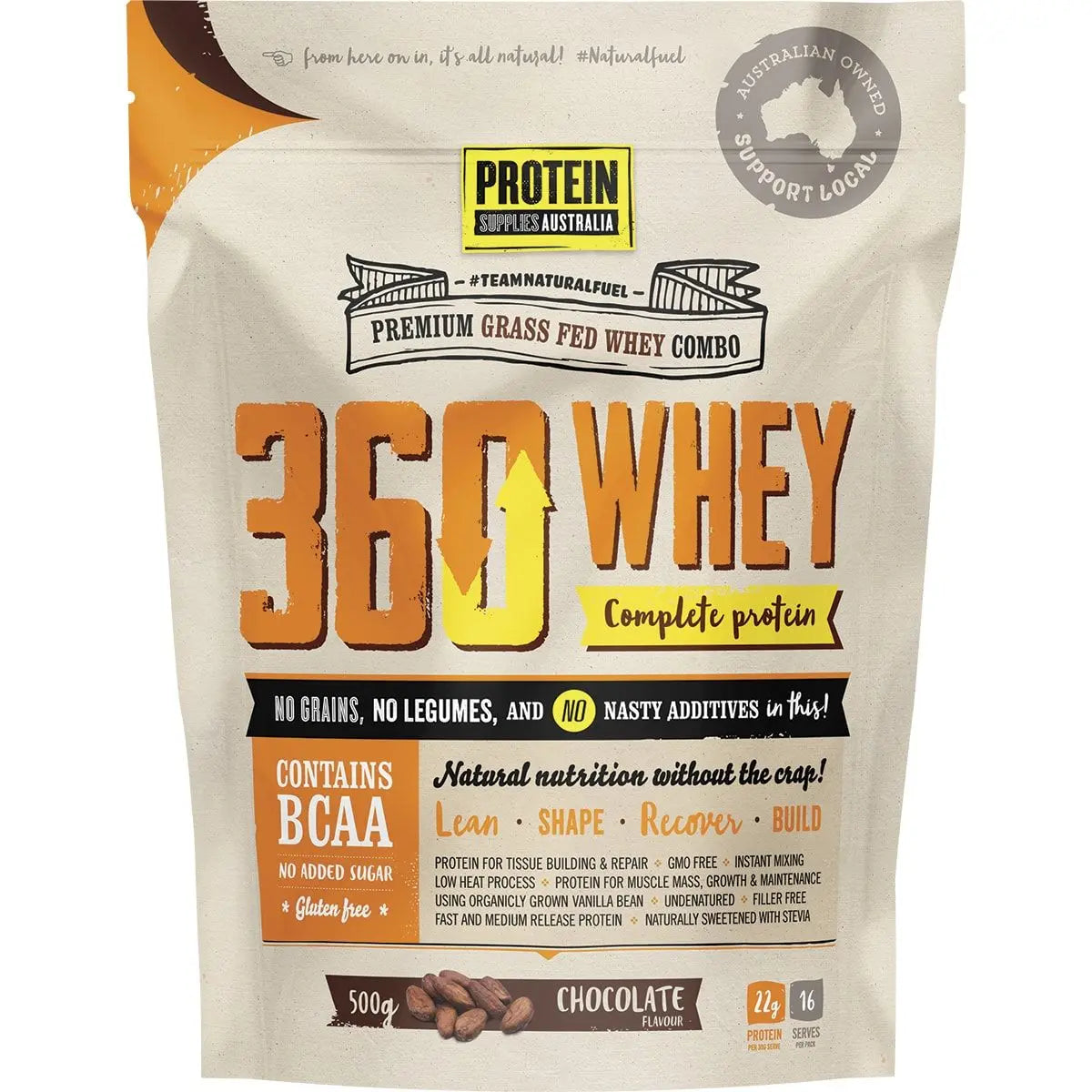 PROTEIN SUPPLIES AUSTRALIA 360Whey (WPI+WPC Combo) Chocolate 500g PROTEIN SUPPLIES AUSTRALIA