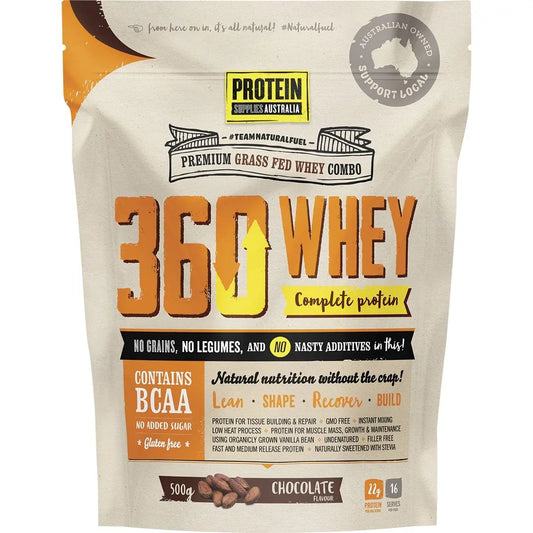PROTEIN SUPPLIES AUSTRALIA 360Whey (WPI+WPC Combo) Chocolate 500g PROTEIN SUPPLIES AUSTRALIA