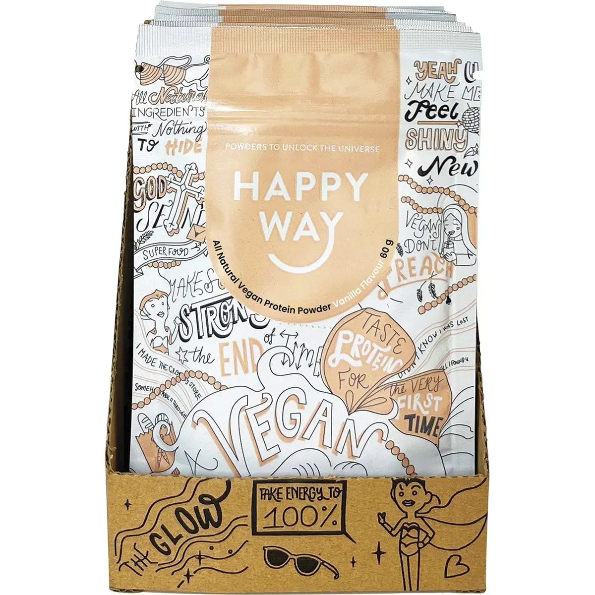 Happy Way Pea Protein Powder Vanilla 60g 6pk HAPPY WAY