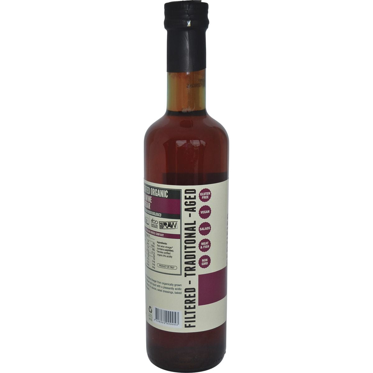 EVERY BIT ORGANIC RAW Red Wine Vinegar 500ml 6PK EVERY BIT