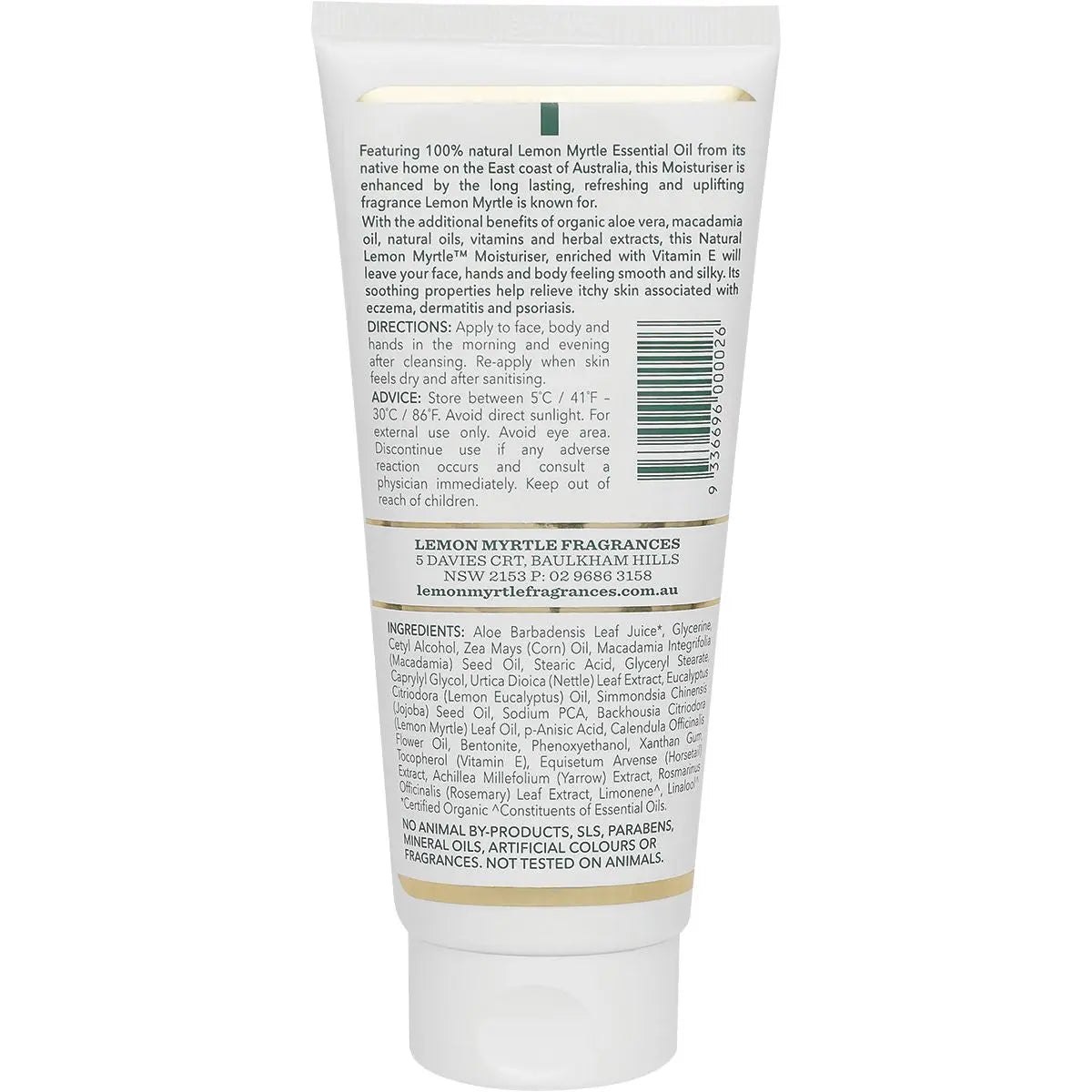 LEMON MYRTLE FRAGRANCES Moisturiser 200ml LEMON MYRTLE
