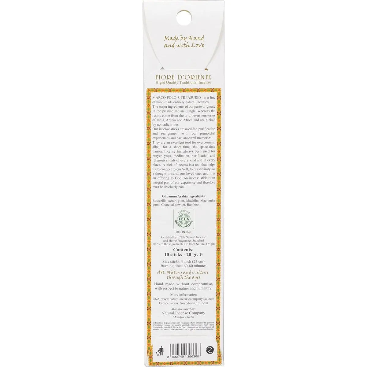 MARCO POLO'S TREASURES Incense Sticks Olibanum Arabia 10 MARCO POLO