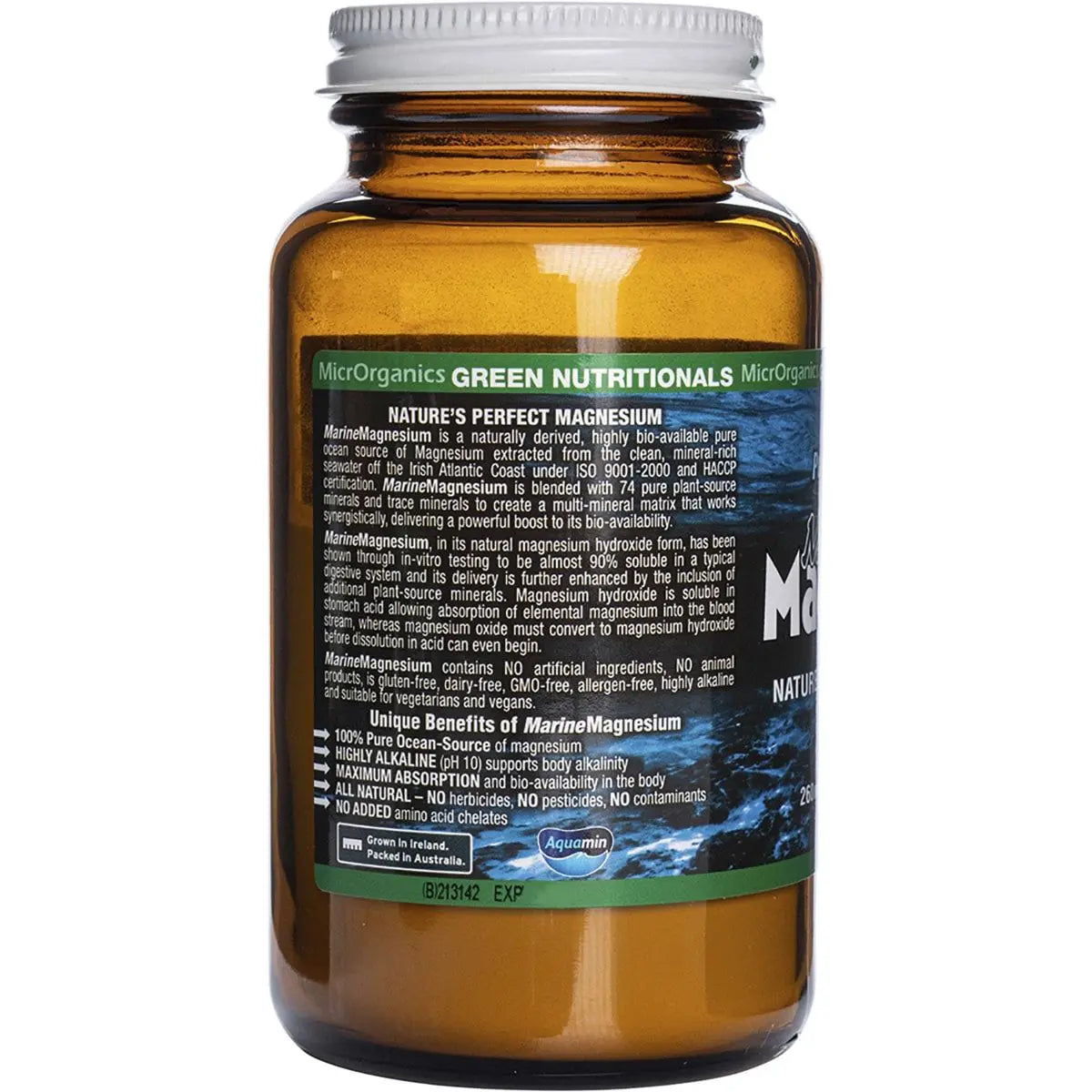 Green Nutritionals Marine Magnesium Powder (260mg) 100g GREEN NUTRITIONALS