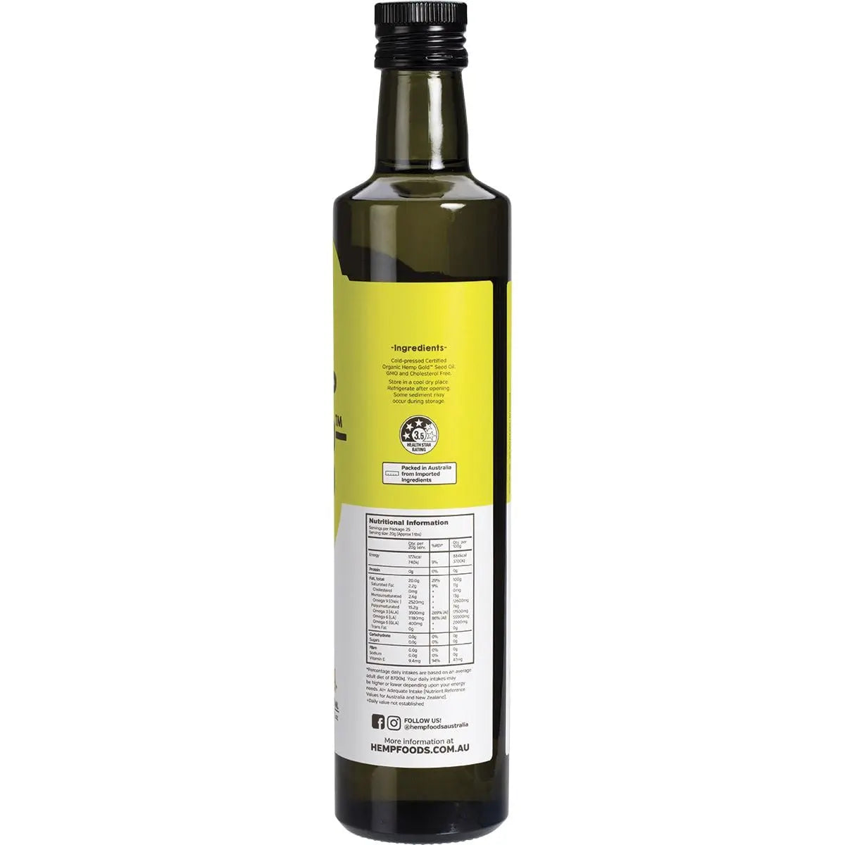 ESSENTIAL HEMP Organic Hemp Gold Seed Oil Contains Omega 3, 6 & 9 500ml ESSENTIAL HEMP