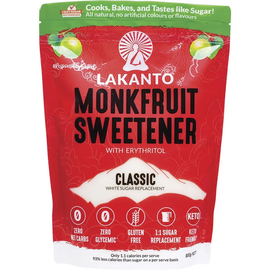 LAKANTO Classic - Monkfruit Sweetener White Sugar Replacement 800g LAKANTO