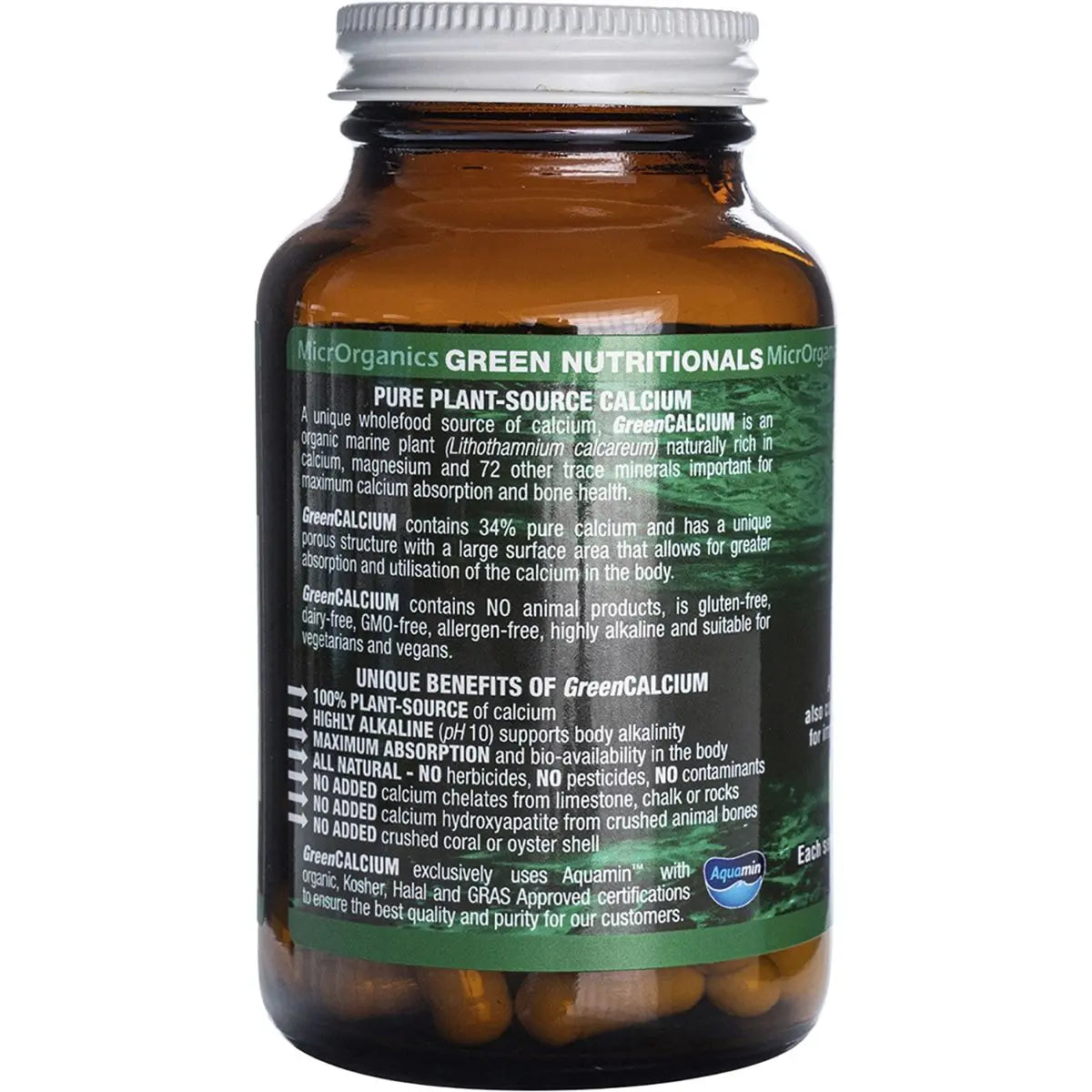 GREEN NUTRITIONALS Green Calcium Vegan Capsules (600mg) 60 GREEN NUTRITIONALS