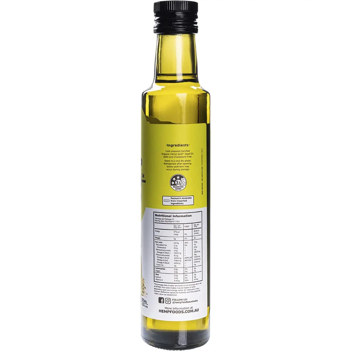 ESSENTIAL HEMP Organic Hemp Gold Seed Oil Contains Omega 3, 6 & 9 250ml 6PK ESSENTIAL HEMP