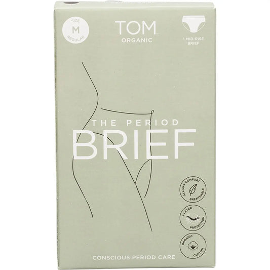TOM ORGANIC The Period Brief Mid-Rise Black M TOM ORGANIC