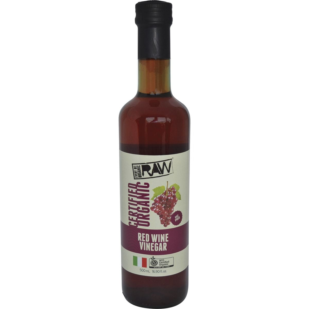 EVERY BIT ORGANIC RAW Red Wine Vinegar 500ml 6PK EVERY BIT
