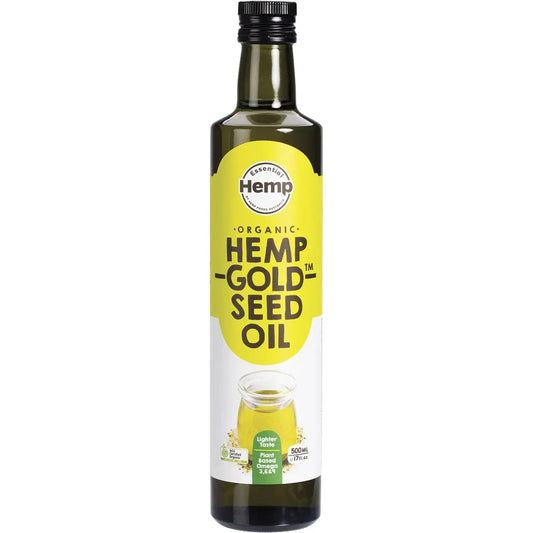 ESSENTIAL HEMP Organic Hemp Gold Seed Oil Contains Omega 3, 6 & 9 500ml ESSENTIAL HEMP