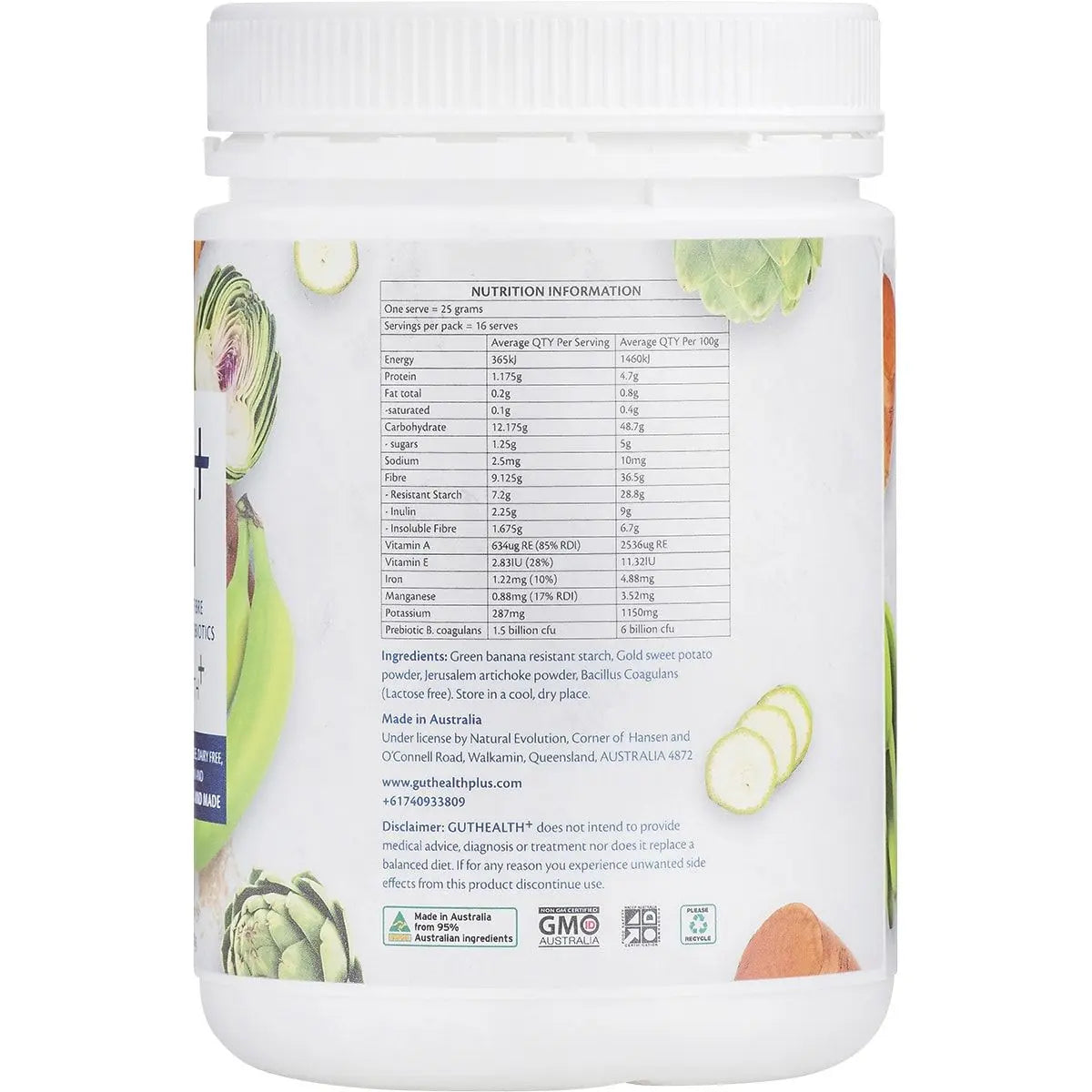 NATURAL EVOLUTION Gut Health+ Prebiotics + Probiotics 3-in-1 Multifibre - 400g GUTHEALTH+
