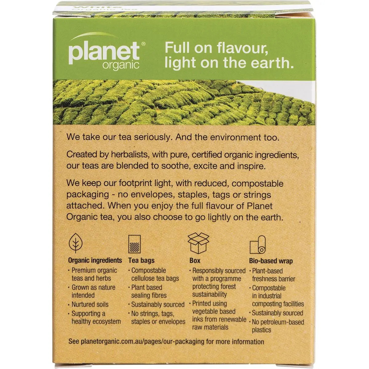 PLANET ORGANIC Herbal Tea Bags White Tea 25 PLANET ORGANIC