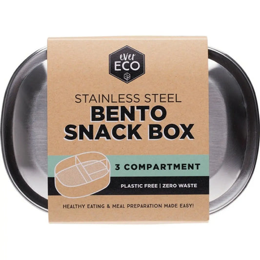 EVER ECO Stainless Steel Bento Snack Box 3 Compartments 580ml EVER ECO