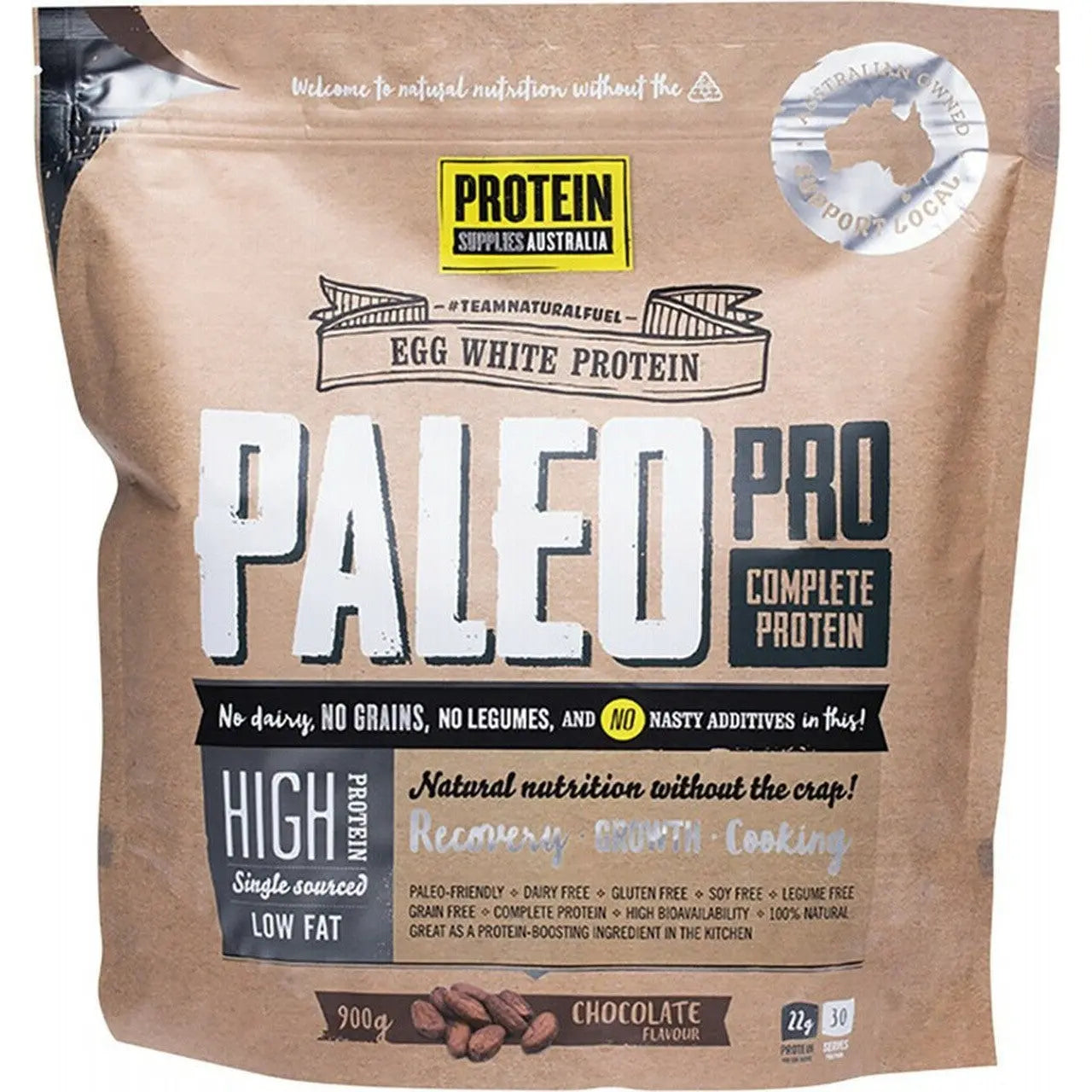 PROTEIN SUPPLIES AUSTRALIA PaleoPro (Egg White Protein) Chocolate 900g PROTEIN SUPPLIES AUSTRALIA