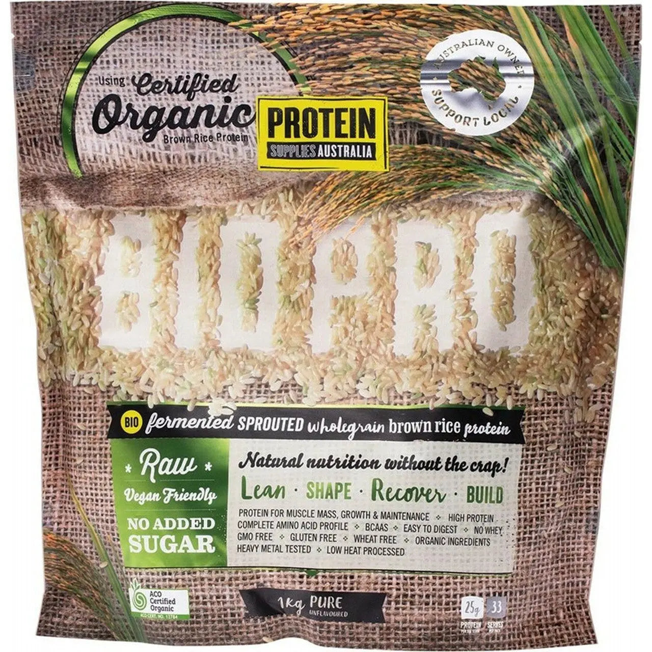 PROTEIN SUPPLIES AUSTRALIA BioPro (Sprouted Brown Rice) Pure 1kg PROTEIN SUPPLIES AUSTRALIA