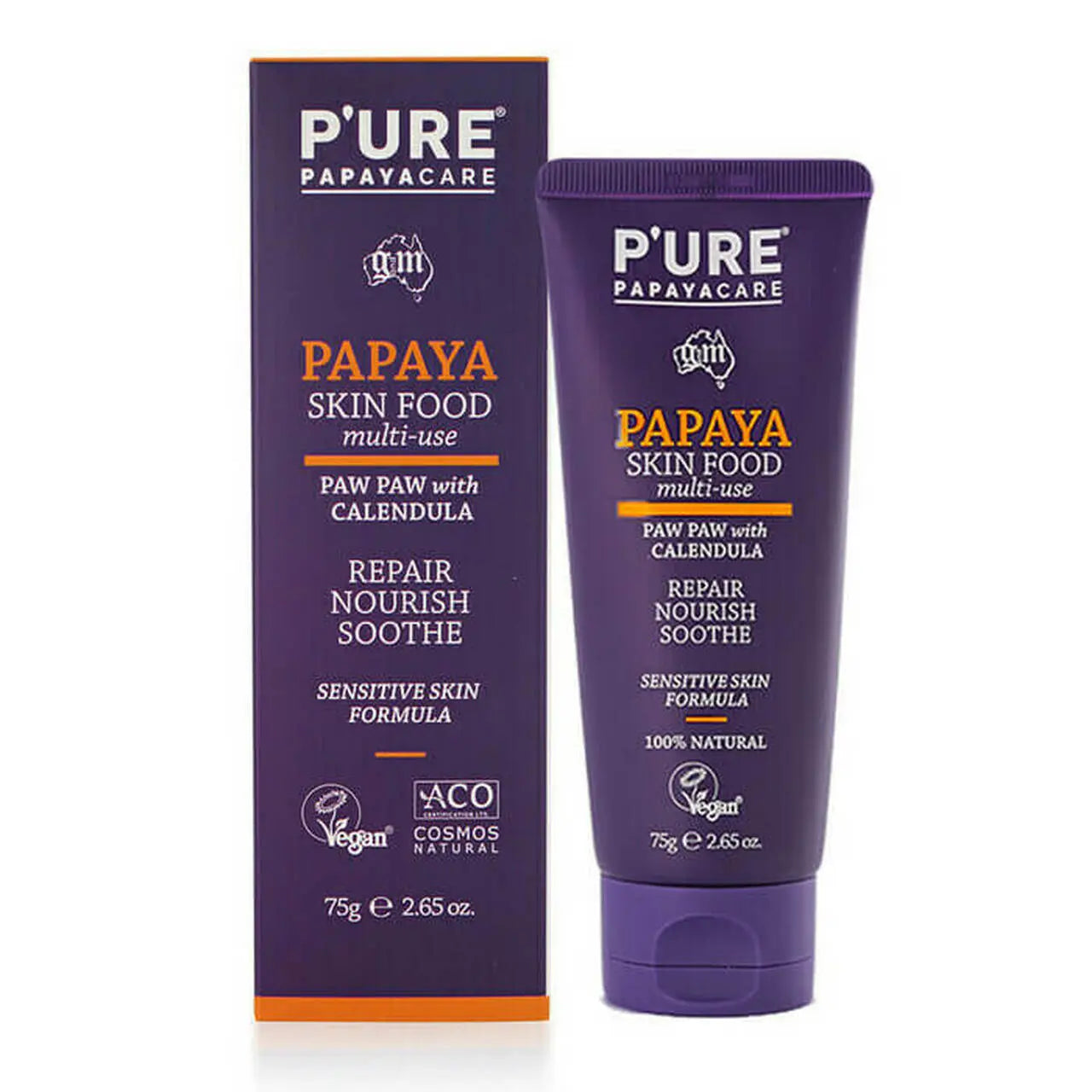 P'URE PAPAYACARE Papaya Skin Food Paw Paw With Calendula 75g URE PAPAYACARE