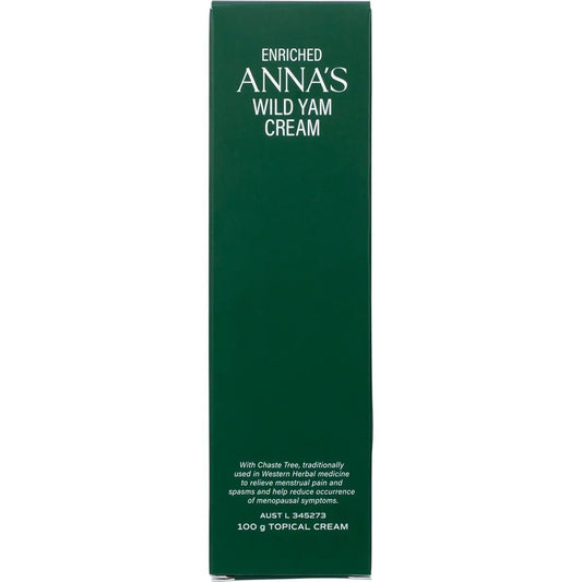 Anna's Wild Yam Cream (Her) Menstrual & Menopausal Symptoms 100g Tube ANNA'S