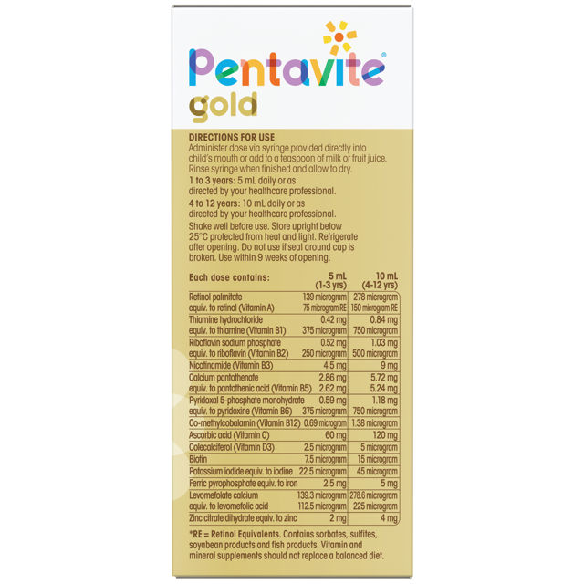 Pentavite Gold Multivitamin + Iron Liquid Watermelon For Kids 200ml - Cutprice Online