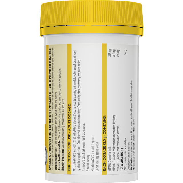 Swisse Vitamin C + Zinc Powder Orange 150g - Cutprice Online