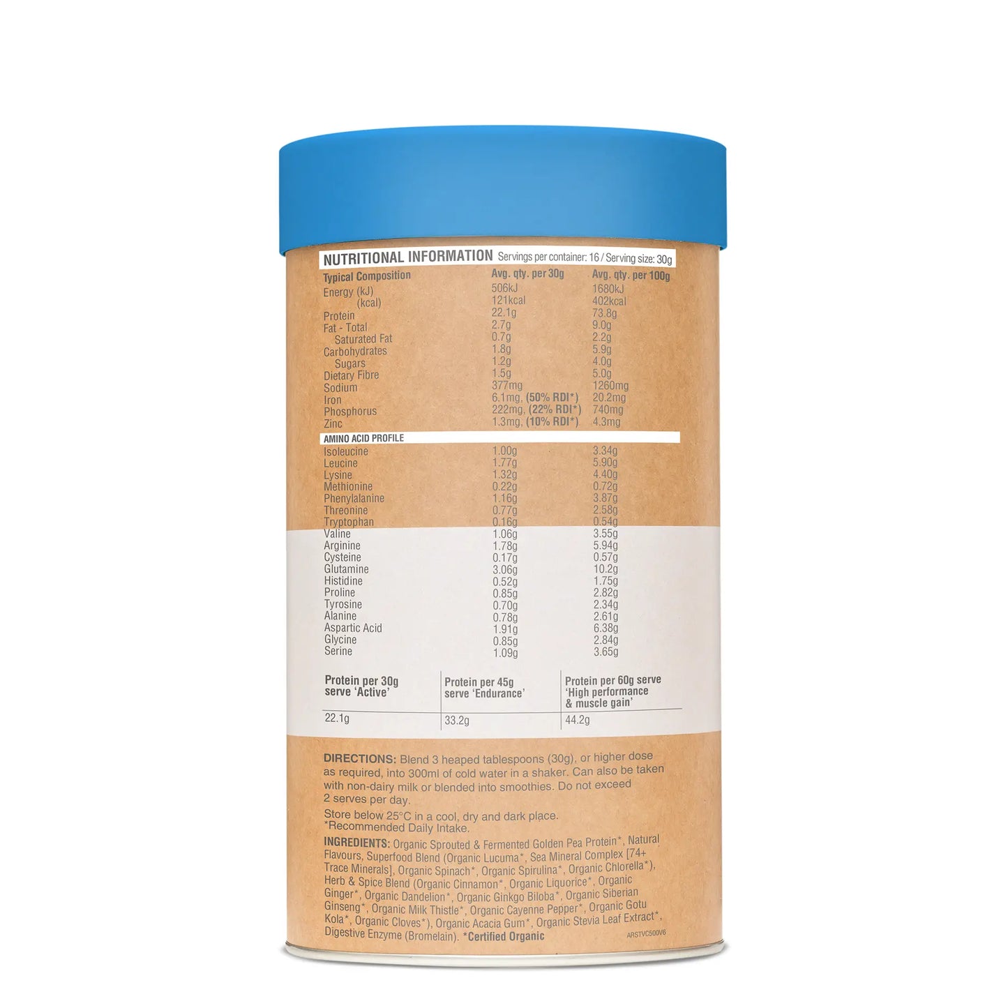Amazonia Raw Protein Slim & Tone Vanilla Cinnamon 500g AMAZONIA