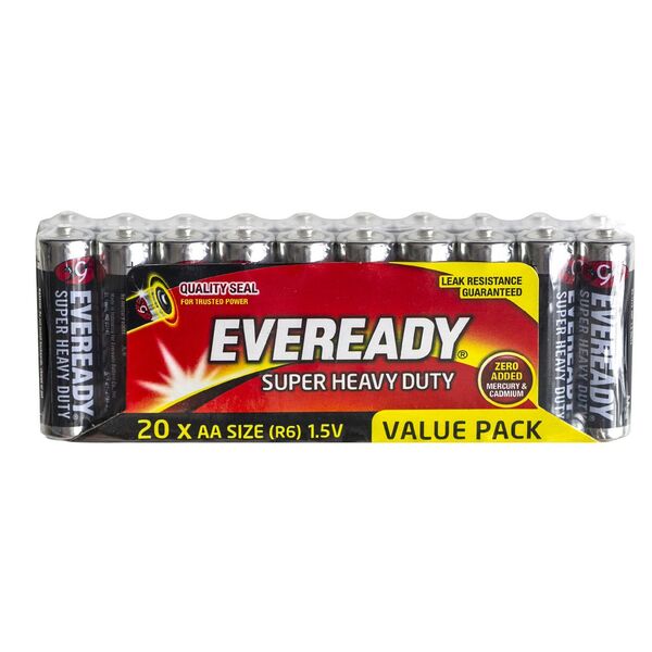 Eveready Super Heavy Duty AA Batteries 20 Pack - Cutprice Online
