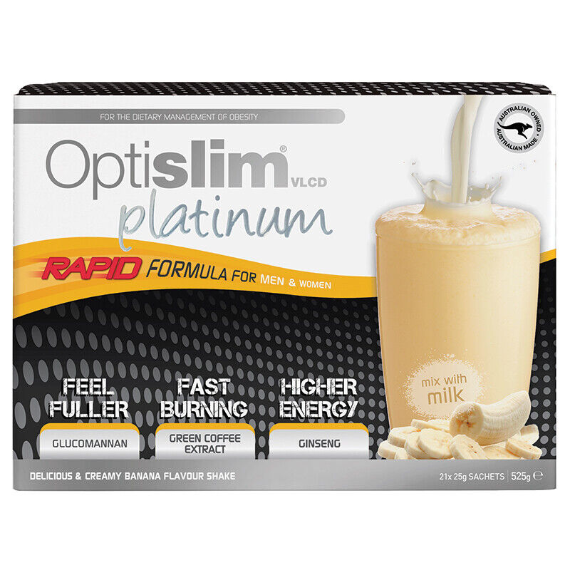 Optislim VLCD Platinum Banana Shake 21x25g Sachets - Cutprice Online