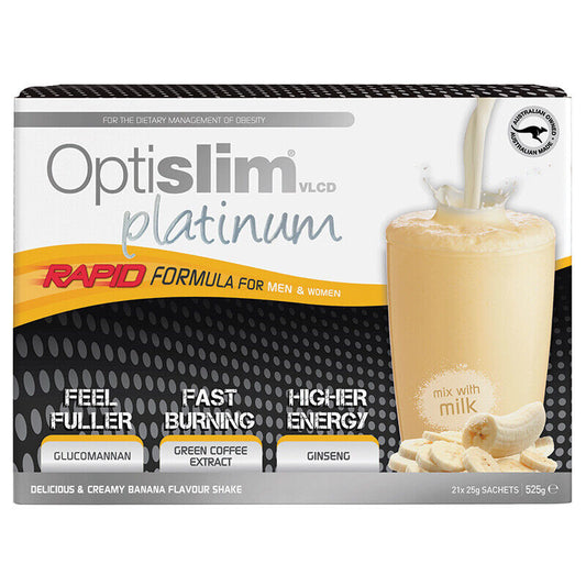 Optislim VLCD Platinum Banana Shake 21x25g Sachets - Cutprice Online