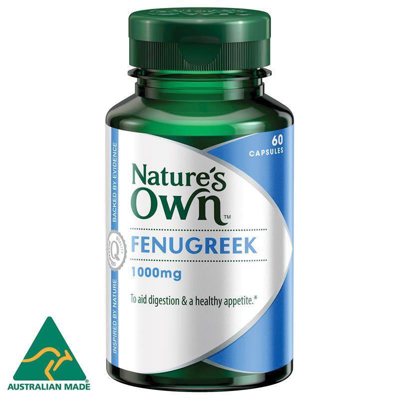 Nature's Own Fenugreek 1000mg for Breast Milk Production Support 60 Capsules - Cutprice Online