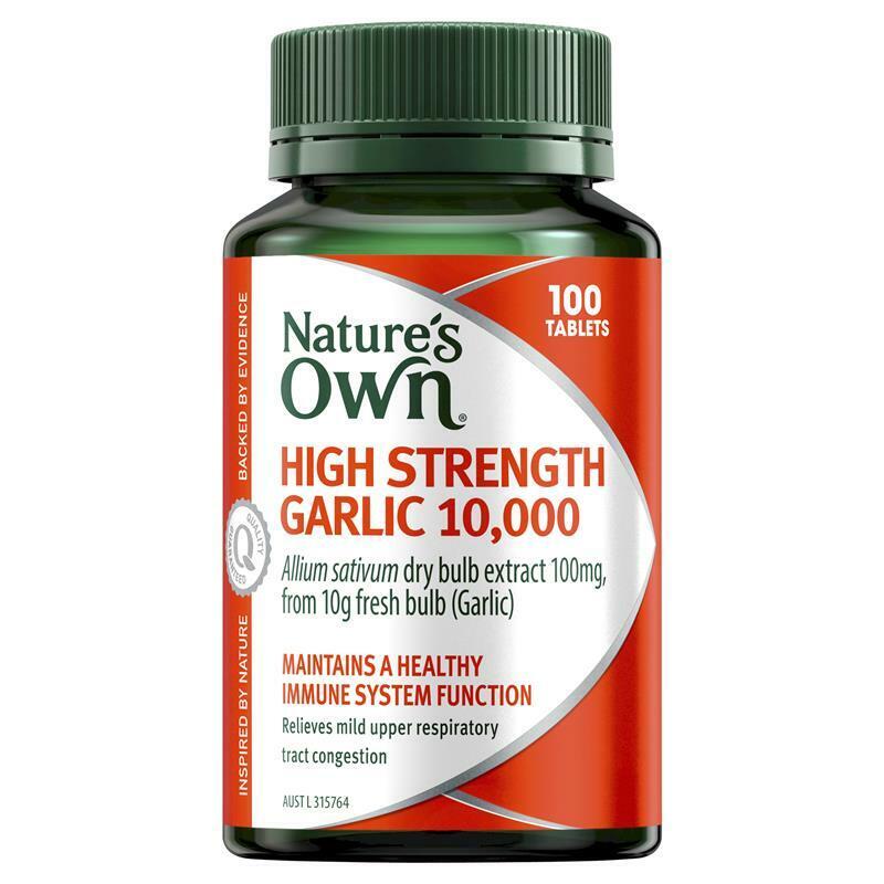 Nature's Own High Strength Garlic 10,000mg 100 Tablets - Cutprice Online