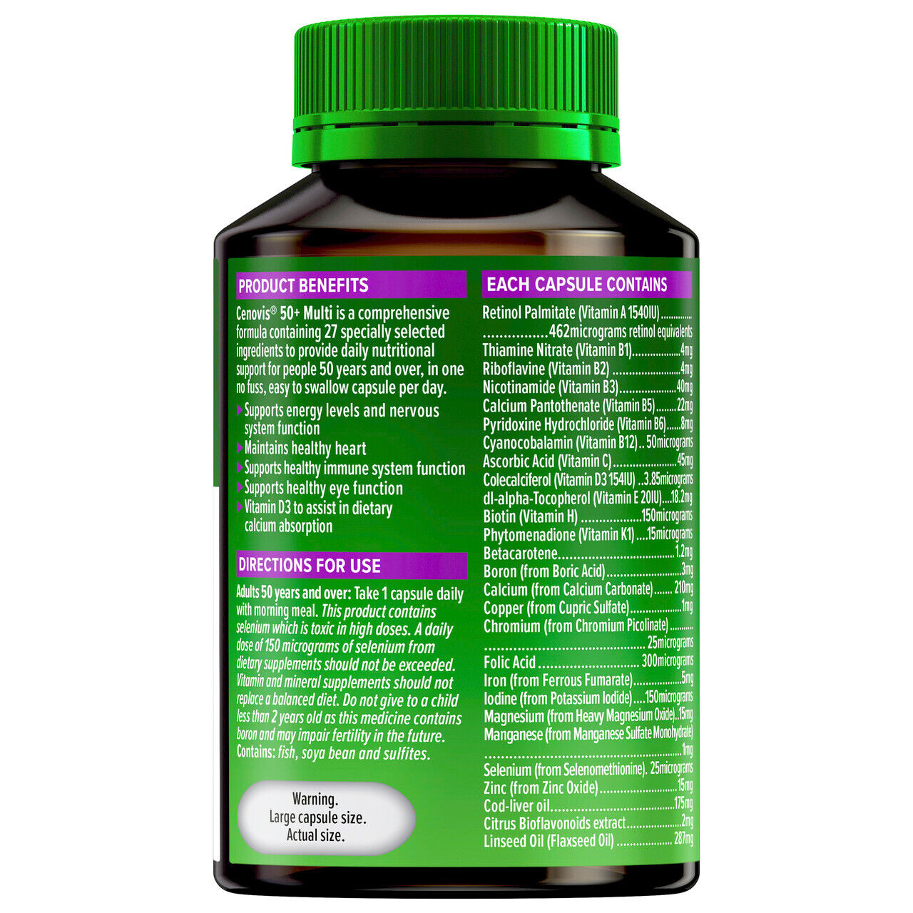 Cenovis 50+ Multi - Once-daily Multivitamin - 50 Capsules - Cutprice Online