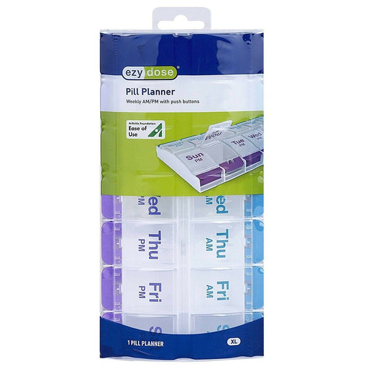 Ezy Dose Pill Reminder AM/PM Push Button 7 Day XL - Cutprice Online