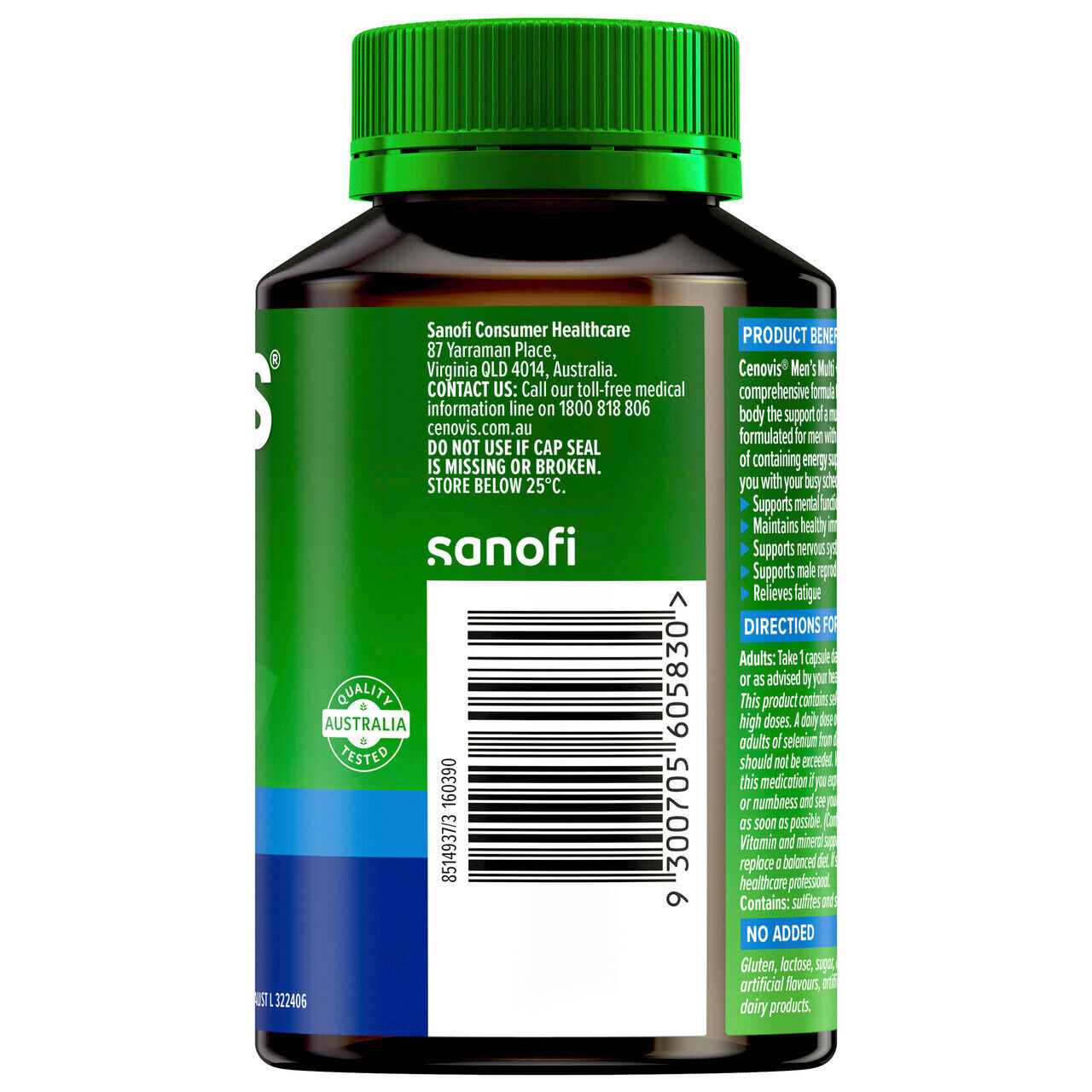 Cenovis Men's Multi + Performance - Once-daily Multivitamin - 50 Capsules - Cutprice Online