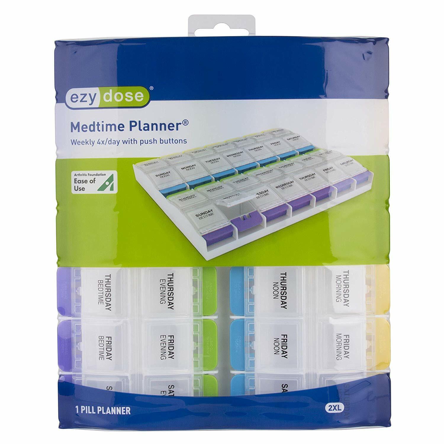 EZY DOSE PUSH MEDTIME PLANNER WEEKLY 7 DAY 2XL - Cutprice Online