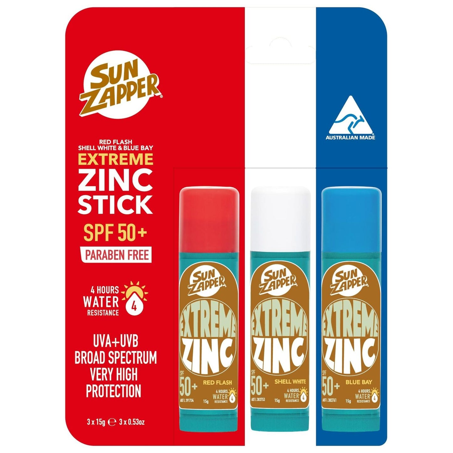 Sun Zapper Spf50 Mixed Sunscreen Pack Assorted 12g X3 Pack - Cutprice Online