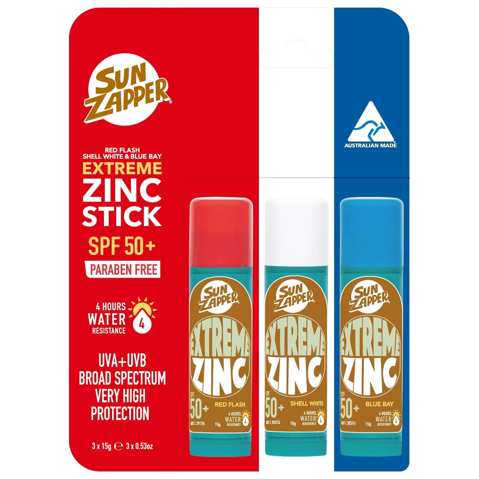 Sun Zapper Spf50 Mixed Sunscreen Pack Assorted 12g X3 Pack - Cutprice Online
