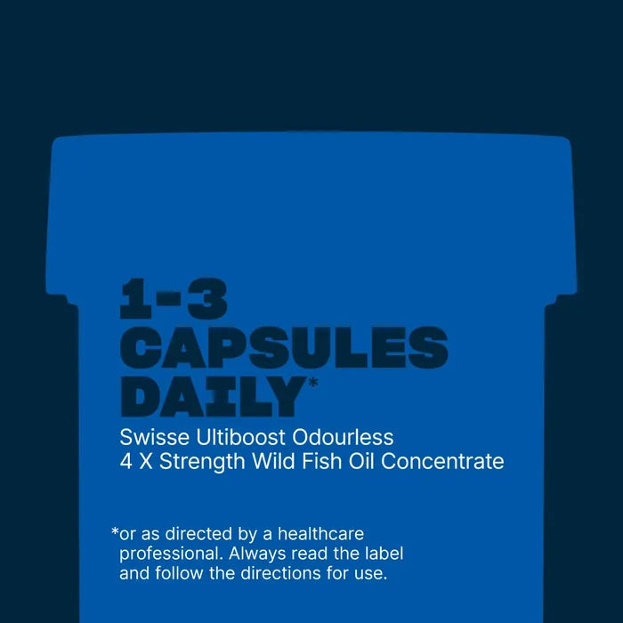 Swisse Ultiboost Odourless 4 X Strength Wild Fish Oil Concentrate 60 Capsules
