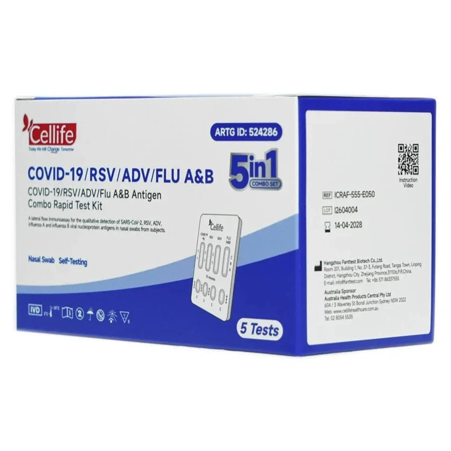 Cellife Covid-19/Rsv/Flu A&B Test 5 Pack